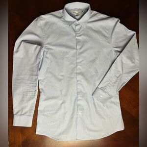 Zara Sky Blue Men's Dress Shirt SLIM FT long sleeve size M